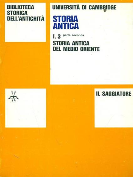 Storia antica 1, 3 Storia antica del Medio Oriente - copertina