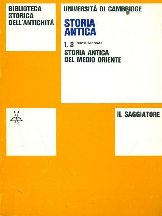 Storia antica 1, 3 Storia antica del Medio Oriente - copertina