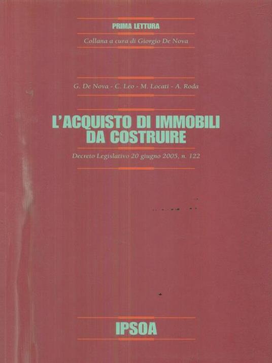 L' acquisto di immobili da costruire - copertina