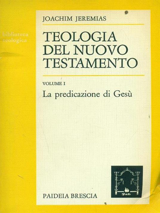 Teologia del Nuovo Testamento - Joachim Jeremias - copertina
