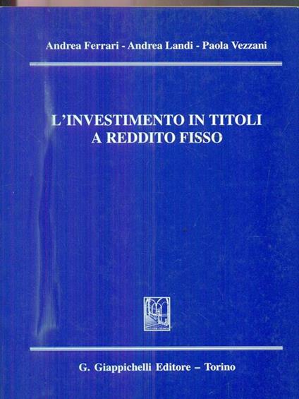 l' investimento in titoli a reddito fisso - copertina