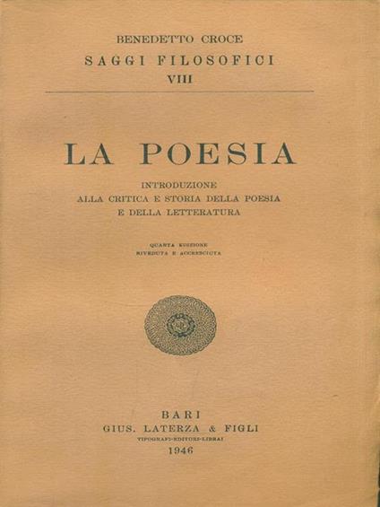 La poesia - Benedetto Croce - copertina