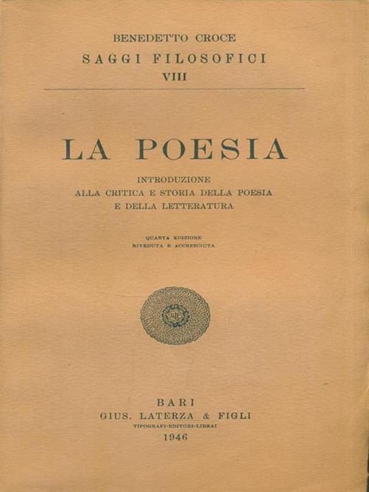 La poesia - Benedetto Croce - copertina