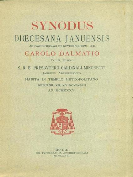 Synodus dioecesana januensis - copertina