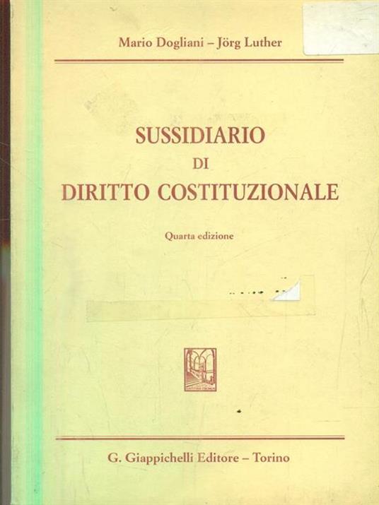 Sussidiario di diritto costituzionale - Mario Dogliani,Jorg Luther - copertina