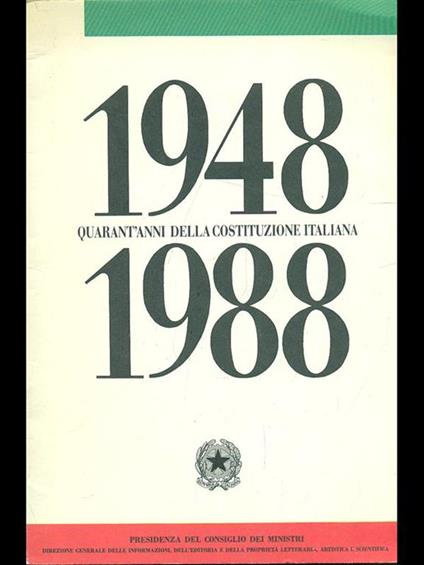 1948-1988 quarant'anni della Costituzione Italiana - copertina