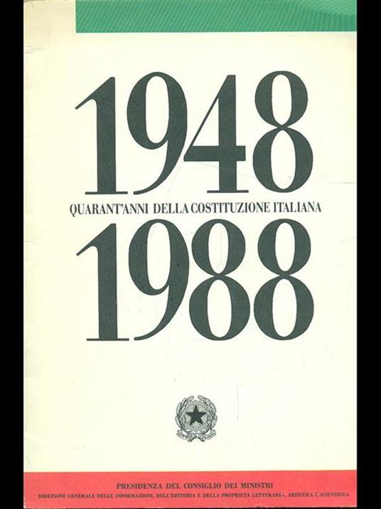 1948-1988 quarant'anni della Costituzione Italiana - copertina