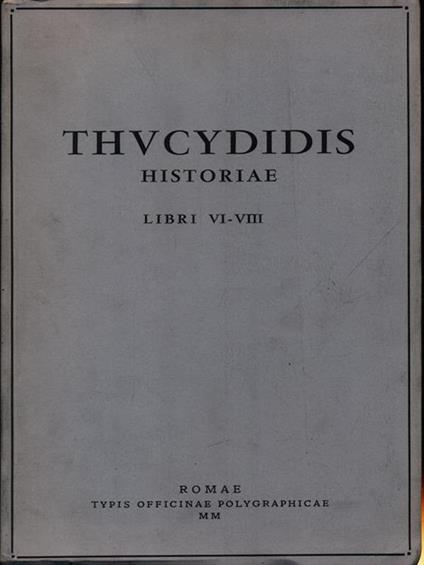 Historiae. Vol.III: libri VI-VIII - Tucidide - copertina