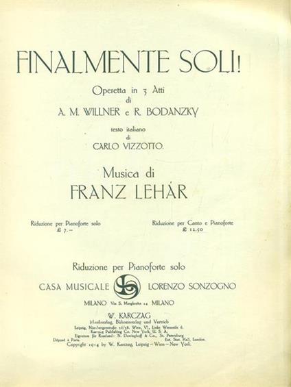 Finalmente soli! - copertina