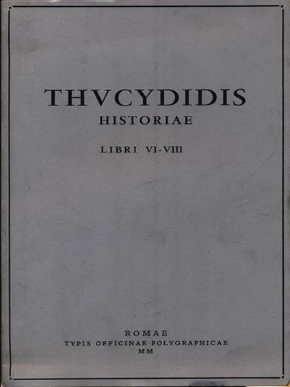 Historiae. Vol.III: libri VI-VIII - Tucidide - copertina