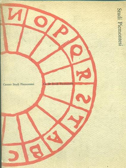 Studi Piemontesi Vol. XI-1 - copertina