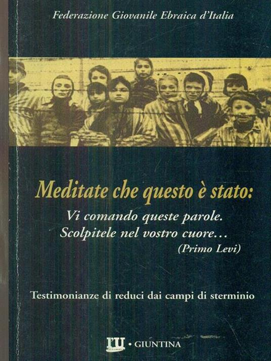 Meditate che questo è stato - copertina