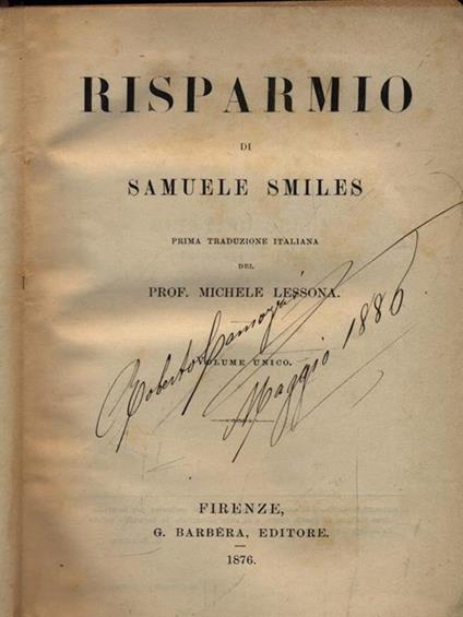 Risparmio - Samuel Smiles - copertina