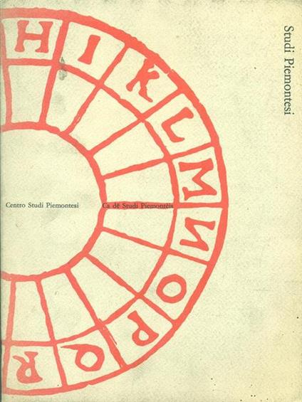 Studi Piemontesi Vol. XVI-2 Novembre 1987 - copertina