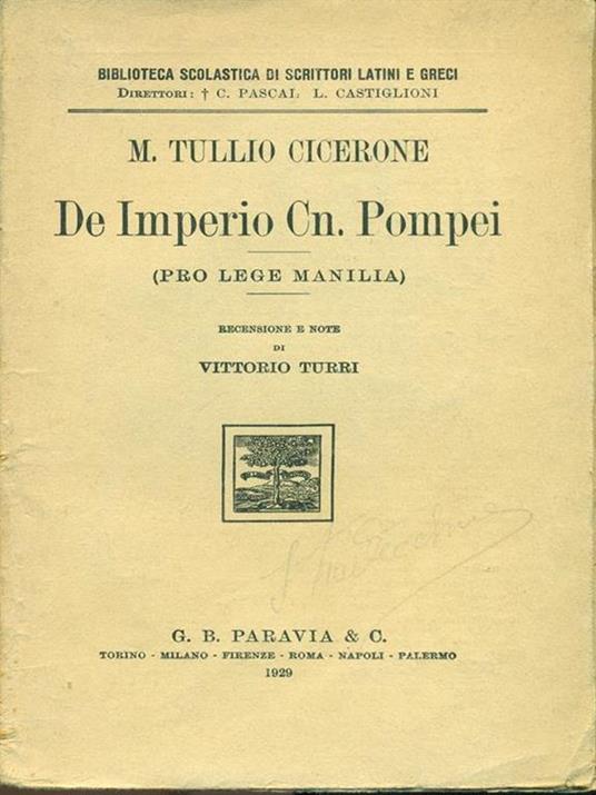 De Imperio Cn. Pompei - M. Tullio Cicerone - 2