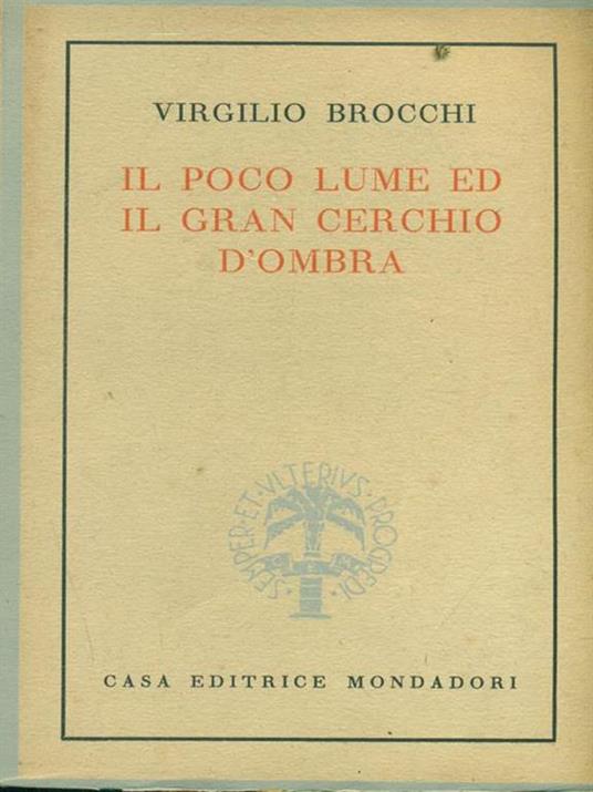 Il  poco lume ed il gran cerchio d'ombra - Virgilio Brocchi - copertina
