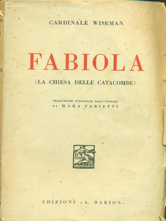 Fabiola (La chiesa delle catacombe) - copertina