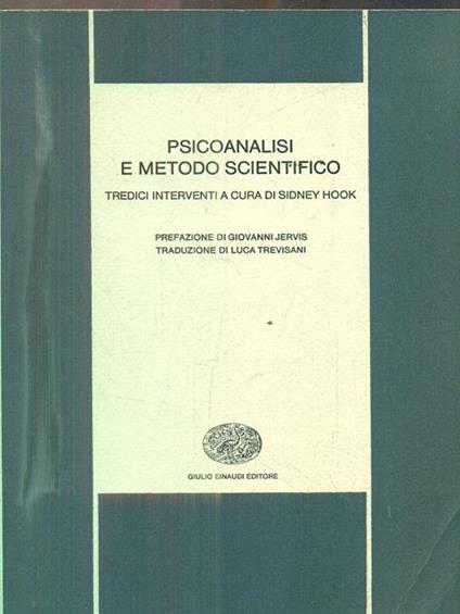 Psicoanalisi e metodo scientifico - Sidney Hook - copertina