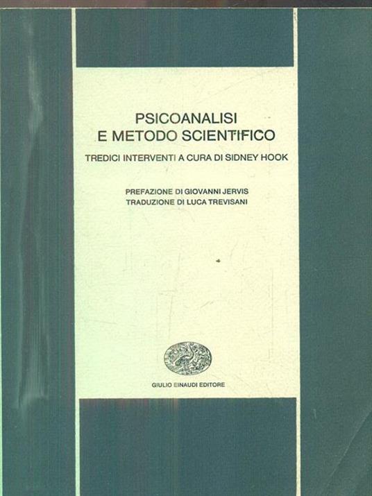 Psicoanalisi e metodo scientifico - Sidney Hook - copertina