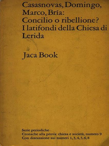 Concilio o ribellione? - copertina