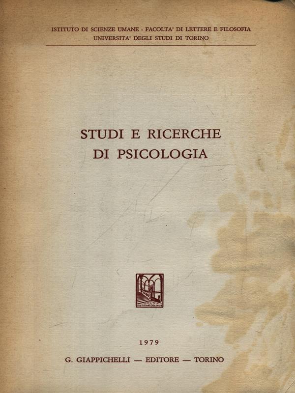 Studi e ricerche di psicologia