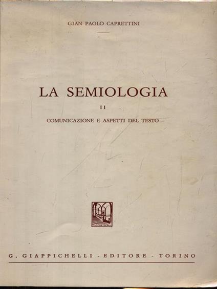 La semiologia II - Gian Paolo Caprettini - copertina