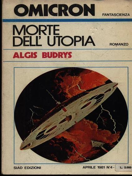 Morte dell'utopia - Algis Budrys - copertina