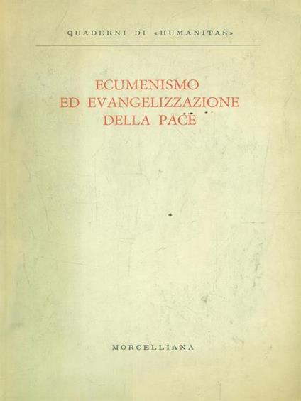 Ecumenismo ed evangelizzazione della pace - copertina