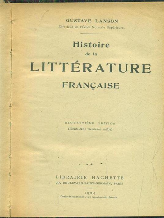 Histoire de la litterature française - Gustave Lanson - 4