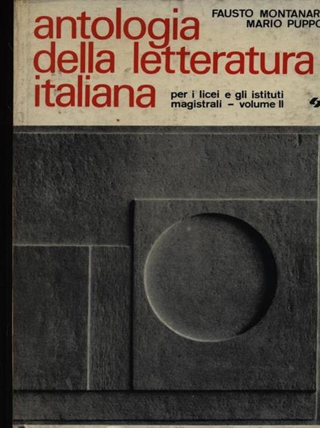 Antologia della letteratura italiana vol. II - Fausto Montanari - copertina