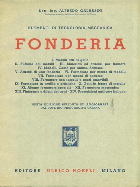 Fonderia - Alfredo Galassini - copertina