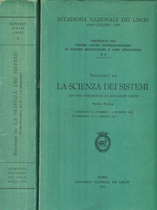 Seminari su La Scienza dei Sistemi. 2 Volumi - copertina