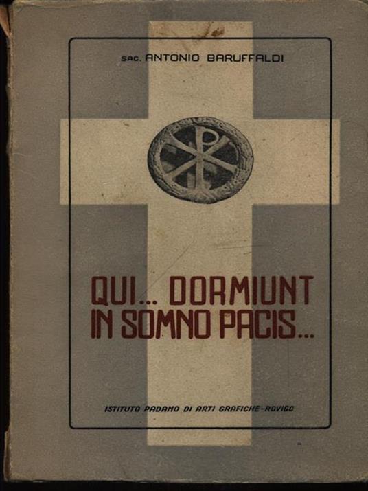 Qui... dormiunt in somno pacis - Antonio Baruffaldi - copertina