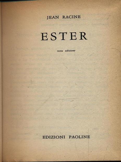 Ester - Jean Racine - copertina