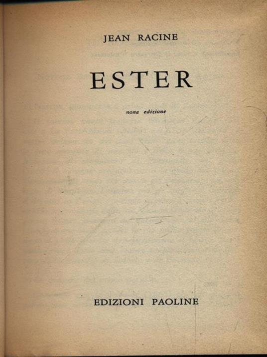 Ester - Jean Racine - copertina