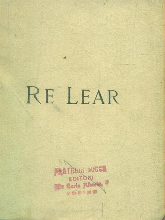 Re Lear - William Shakespeare - copertina