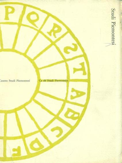 Studi Piemontesi Marzo 1978 Vol. VII fasc. 1 - copertina