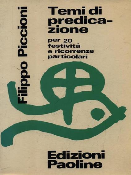 Temi di predicazione - Filippo Piccioni - copertina