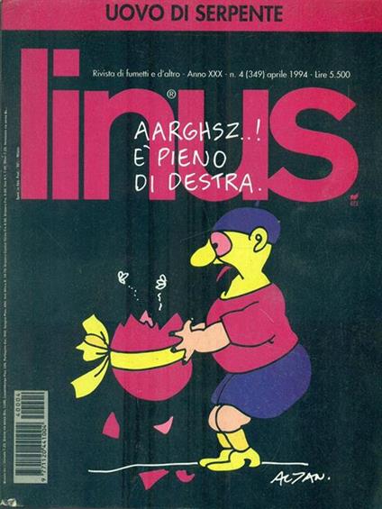 Linus. Anno XXX n. 4 (349) Aprile 1994 - copertina