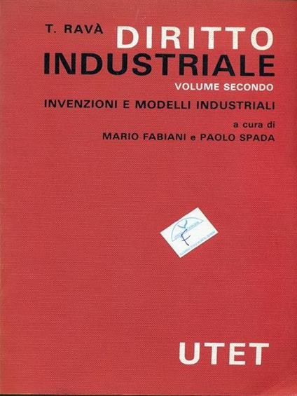 Diritto industriale. Volume secondo - copertina