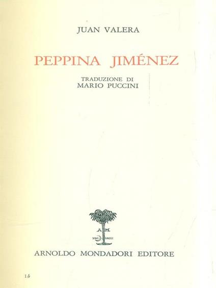 Peppina Jiménez - Juan Valera - copertina
