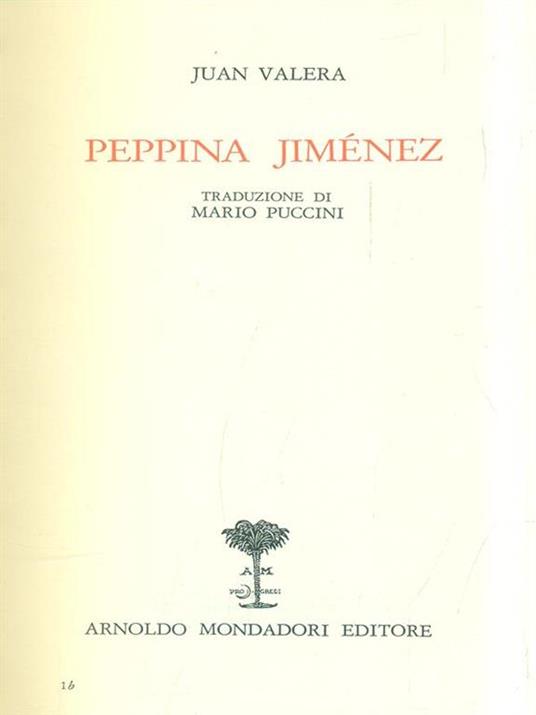Peppina Jiménez - Juan Valera - copertina