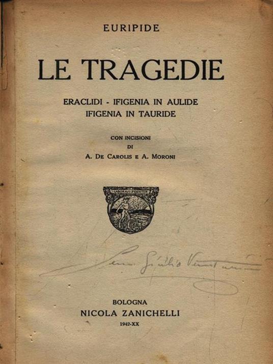 Le  tragedie - Euripide - copertina
