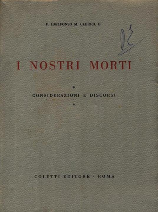 I nostri morti - copertina