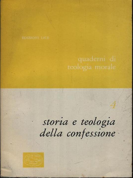 Storia e teologia della confessione - copertina