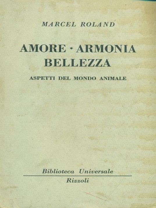 Amore armonia bellezza - Marcel Roland - copertina