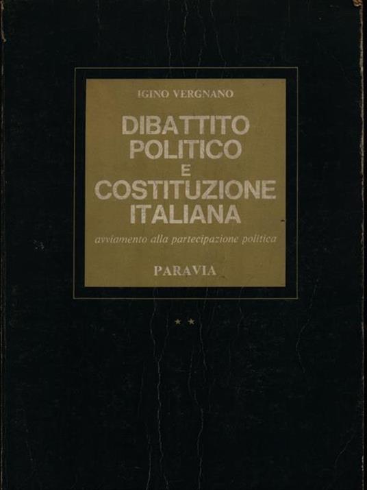 Dibattito pubblico e costituzione italiana - Igino Vergnano - copertina
