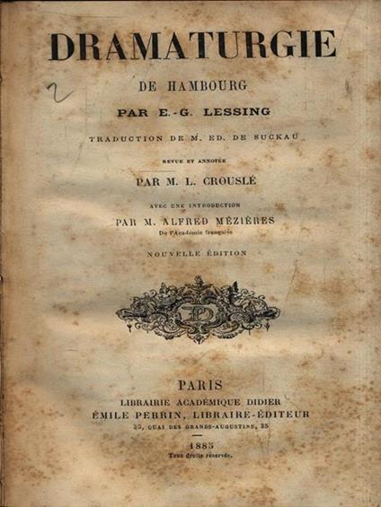   Dramaturgie de Hambourg - Erich Lessing - copertina