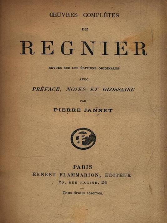 Oeuvres complètes - Henri de Regnier - copertina