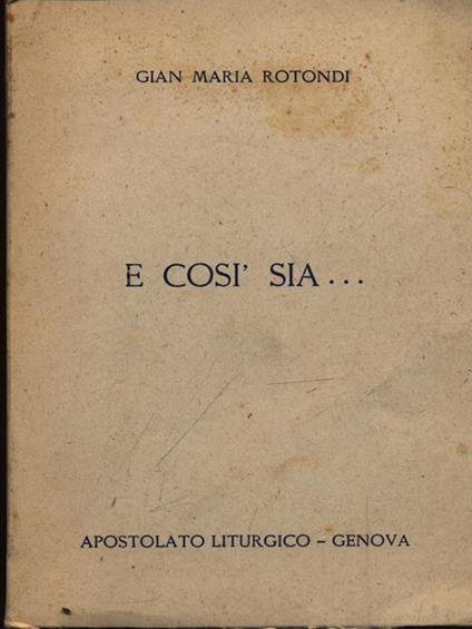 E così sia... - copertina